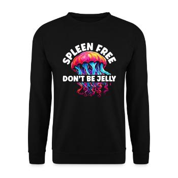 Milz-Entfernung Splenektomie OP Lustiger Spruch - Unisex Pullover - Schwarz - Vorne - Alina (178cm) & Michal (187cm)
