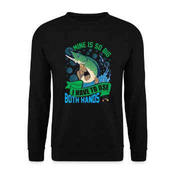 Hechtfischen Fischfänger Hecht Fischer Angler - Unisex Pullover - Schwarz - Vorne - Alina (178cm) & Michal (187cm)