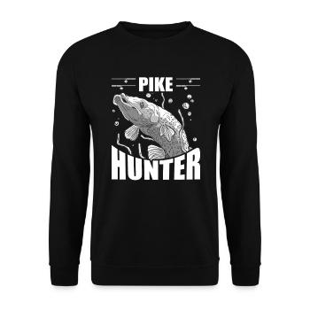 Pike Fishing Fishing Pike Fisherman Angler - Unisex Sweatshirt - black - Front - Alina (178cm) & Michal (187cm)