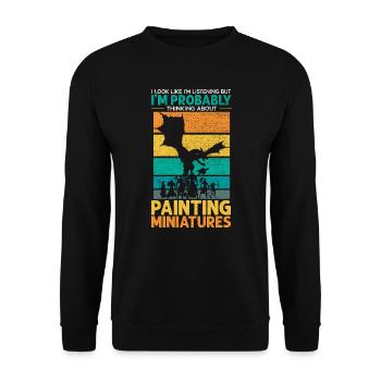 Peinture Miniature Miniaturiste Miniaturiste Chevalier Miniaturiste - Sweat-shirt Unisexe - noir - Devant - Alina (178cm) & Michal (187cm)