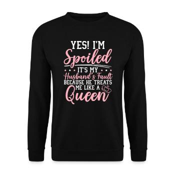 Valentinstag-Geschenk Ehefrau Freundin 14. Februar - Unisex Pullover - Schwarz - Vorne - Alina (178cm) & Michal (187cm)