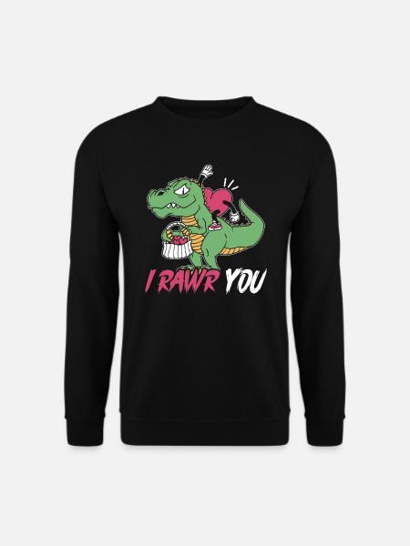 Valentinstag Dinosaurier T-Rex 14. Februar Dino - Unisex Pullover - Schwarz