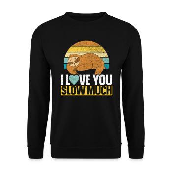 Valentinstag-Geschenk 14. Februar Süsses Faultier - Unisex Pullover - Schwarz - Vorne - Alina (178cm) & Michal (187cm)