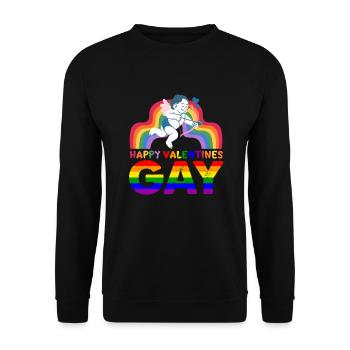 February 14 Valentine's Day Gift Gay Gay LGBT - Unisex Sweatshirt - black - Front - Alina (178cm) & Michal (187cm)