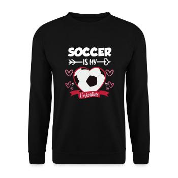 14. Februar Valentinstag-Geschenk Fussball - Unisex Pullover - Schwarz - Vorne - Alina (178cm) & Michal (187cm)
