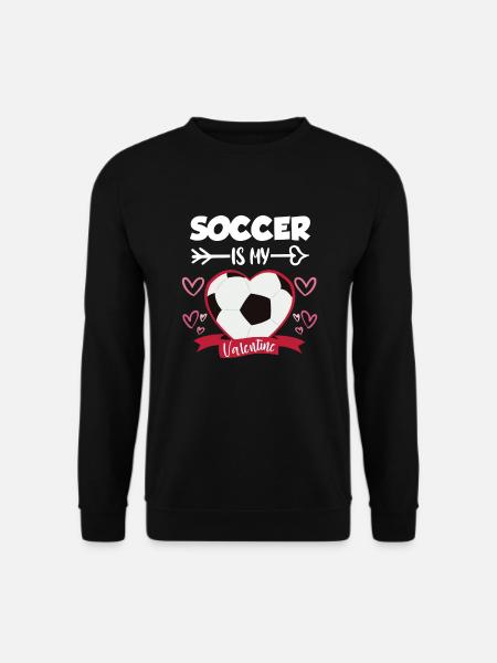 14. Februar Valentinstag-Geschenk Fussball - Unisex Pullover - Schwarz