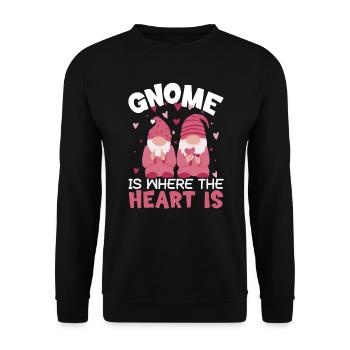 Valentinstag-Geschenk 14. Februar Zwerg Garten - Unisex Pullover - Schwarz - Vorne - Alina (178cm) & Michal (187cm)