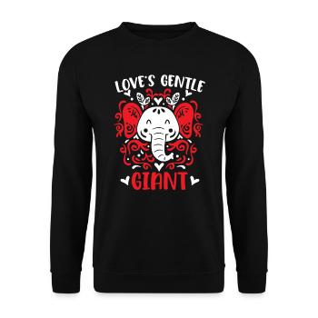 14. Februar Valentinstags-Geschenk Süsser Elefant - Unisex Pullover - Schwarz - Vorne - Alina (178cm) & Michal (187cm)