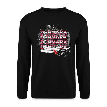 Denmark - The Place To Be - Unisex Sweatshirt - black - Front - Alina (178cm) & Michal (187cm)