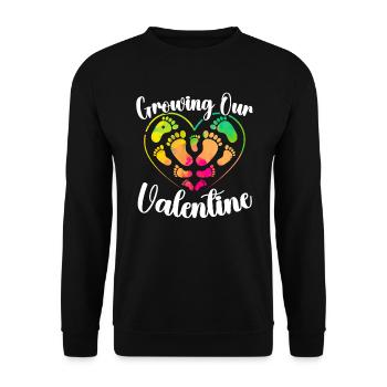 Announcement Pregnancy Valentine's Day Baby - Unisex Sweatshirt - black - Front - Alina (178cm) & Michal (187cm)
