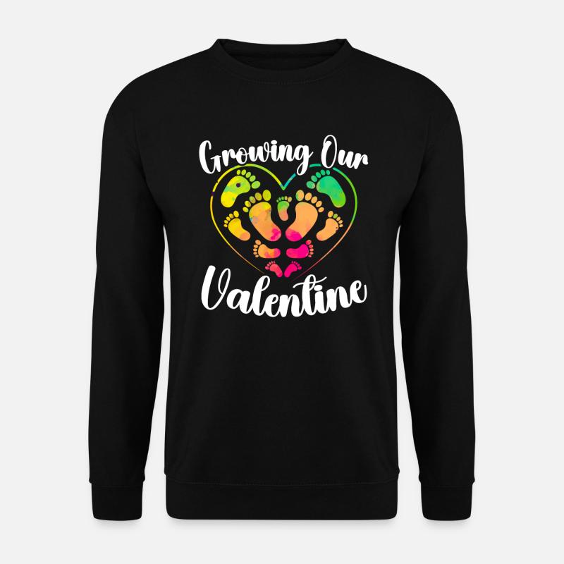 Faire-part Grossesse Saint Valentin Bébé - Sweat-shirt Unisexe - noir