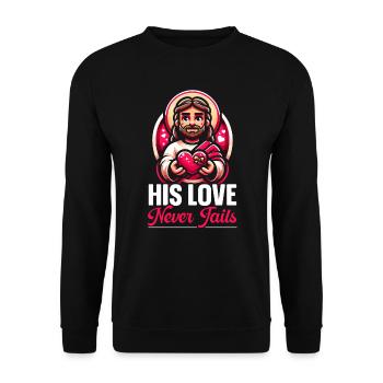 14. Februar Valentinstag Jesus Christus Kirche - Unisex Pullover - Schwarz - Vorne - Alina (178cm) & Michal (187cm)