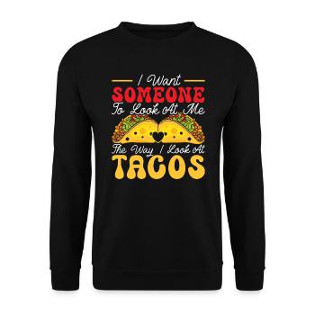 February 14 Valentine's Day Mexican Taco Eater - Unisex Sweatshirt - black - Front - Alina (178cm) & Michal (187cm)