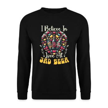14. Februar Valentinstag Bier-Trinker Alkohol - Unisex Pullover - Schwarz - Vorne - Alina (178cm) & Michal (187cm)