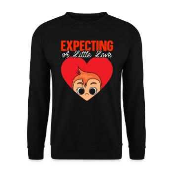 Announcement Pregnancy Valentine's Day Baby - Unisex Sweatshirt - black - Front - Alina (178cm) & Michal (187cm)