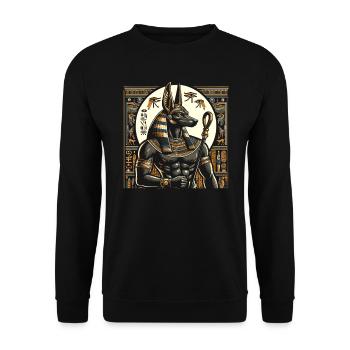 Anubis Dieu égyptien Mythologie Egypte Pharaon - Sweat-shirt Unisexe - noir - Devant - Alina (178cm) & Michal (187cm)