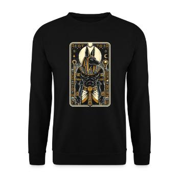 Anubis Dieu égyptien Mythologie Egypte Pharaon - Sweat-shirt Unisexe - noir - Devant - Alina (178cm) & Michal (187cm)