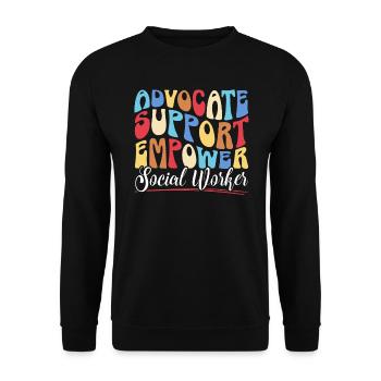 Social Service Social Worker Street Worker - Unisex Sweatshirt - black - Front - Alina (178cm) & Michal (187cm)