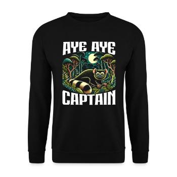Aye Aye Lemur Cute Monkey Madagascar - Unisex Sweatshirt - black - Front - Alina (178cm) & Michal (187cm)