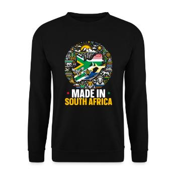 South Africa Pride South African Flag - Unisex Sweatshirt - black - Front - Alina (178cm) & Michal (187cm)