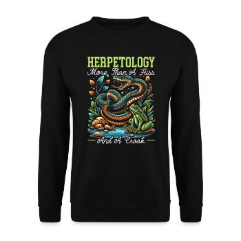 Herpetologie Reptilienliebhaber Schlangen Echsen - Unisex Pullover - Schwarz - Vorne - Alina (178cm) & Michal (187cm)
