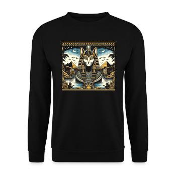 Bastet Chat Déesse Égypte Mythologie égyptienne - Sweat-shirt Unisexe - noir - Devant - Alina (178cm) & Michal (187cm)