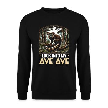 Aye Aye Lemur Süsser Affe Madagaskar - Unisex Pullover - Schwarz - Vorne - Alina (178cm) & Michal (187cm)