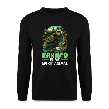 Kakapo Lover New Zealand Owl Parrot Bird - Unisex Sweatshirt - black - Front - Alina (178cm) & Michal (187cm)