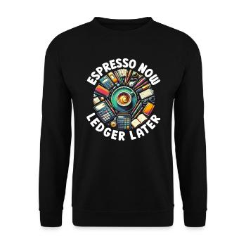 Accountant Controller Accounting Coffee - Unisex Sweatshirt - black - Front - Alina (178cm) & Michal (187cm)