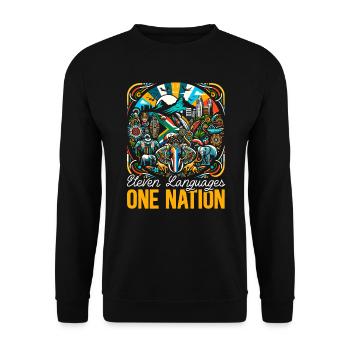 South Africa Pride South African Flag - Unisex Sweatshirt - black - Front - Alina (178cm) & Michal (187cm)