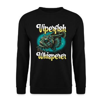 Creepy, Deep Sea, Viperfish, Angler, Marine Biologist - Unisex Sweatshirt - black - Front - Alina (178cm) & Michal (187cm)