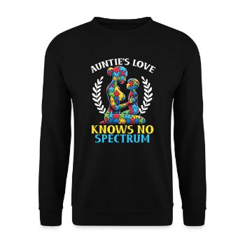 Tante Autisme Meilleure Tante De Tous Les Temps - Sweat-shirt Unisexe - noir - Devant - Alina (178cm) & Michal (187cm)
