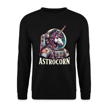 Astrocorn Astronaut Unicorn Mythical Creature - Unisex Sweatshirt - black - Front - Alina (178cm) & Michal (187cm)