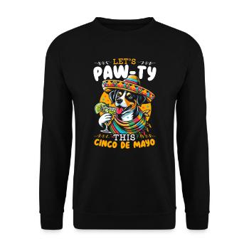 Drôle Cinco De Mayo Mexique Chien - Sweat-shirt Unisexe - noir - Devant - Alina (178cm) & Michal (187cm)