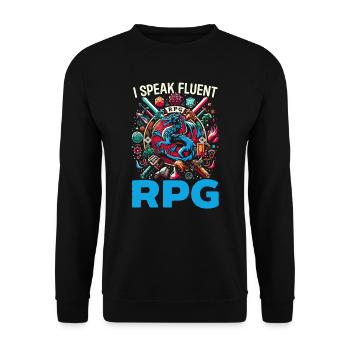 Rpg gamer gaming video game role-playing game - Unisex Sweatshirt - black - Front - Alina (178cm) & Michal (187cm)