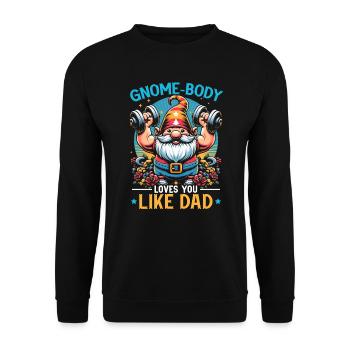 Vatertag Bester Papa Zwerg - Unisex Pullover - Schwarz - Vorne - Alina (178cm) & Michal (187cm)