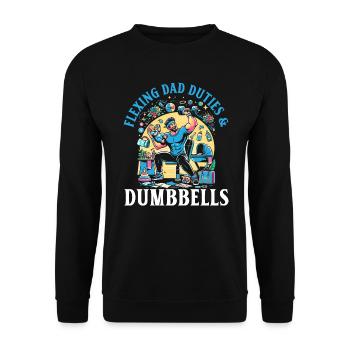 Fête des pères Muscle Bodybuilder Meilleur Papa - Sweat-shirt Unisexe - noir - Devant - Alina (178cm) & Michal (187cm)