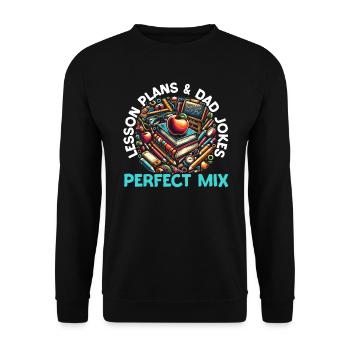 Vaterschaft Schul-Lehrers Zum Vatertag - Unisex Pullover - Schwarz - Vorne - Alina (178cm) & Michal (187cm)