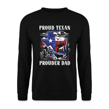 Vatertag Texan Daddy Texas Vaterschaft - Unisex Pullover - Schwarz - Vorne - Alina (178cm) & Michal (187cm)
