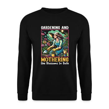 Fête des mères, amoureux des plantes, maman, maternité - Sweat-shirt Unisexe - noir - Devant - Alina (178cm) & Michal (187cm)