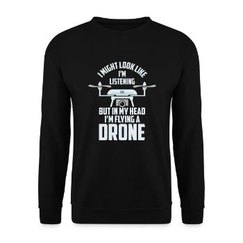 Drone Pilot - Unisex Sweatshirt - black - Front - Alina (178cm) & Michal (187cm)