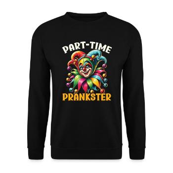 April Fool's Day April 1 Joke Clown - Unisex Sweatshirt - black - Front - Alina (178cm) & Michal (187cm)