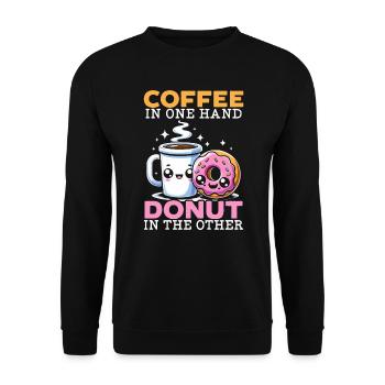 Nationaler Donut-tag, Donut-liebhaber, - Unisex Pullover - Schwarz - Vorne - Alina (178cm) & Michal (187cm)