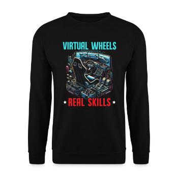 Sim Racing Sirm Racer Racing Simulation Simracing - Unisex Sweatshirt - black - Front - Alina (178cm) & Michal (187cm)