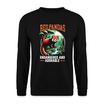 Endangered Species Animal Lovers Red Panda - Unisex Sweatshirt - black - Front - Alina (178cm) & Michal (187cm)
