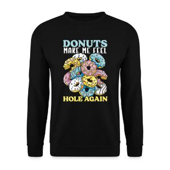 Nationaler Donut-tag, Donut-liebhaber, - Unisex Pullover - Schwarz - Vorne - Alina (178cm) & Michal (187cm)