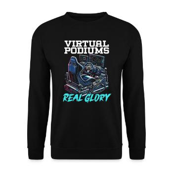 Sim Racing Sirm Racer Racing Simulation Simracing - Unisex Sweatshirt - black - Front - Alina (178cm) & Michal (187cm)