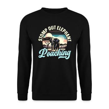 Endangered Species, Animal Lover, Elephant - Unisex Sweatshirt - black - Front - Alina (178cm) & Michal (187cm)