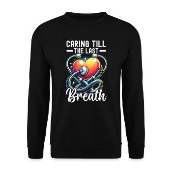 Infirmière en soins palliatifs, formée - Sweat-shirt Unisexe - noir - Devant - Alina (178cm) & Michal (187cm)