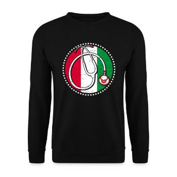Italienische Krankenschwester, Staatlich Geprüfte - Unisex Pullover - Schwarz - Vorne - Alina (178cm) & Michal (187cm)